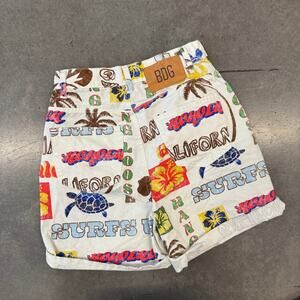 Vintage Y2K BDG Urban Outfitters Graphic Hawaiian White Multi Bermuda Short 24